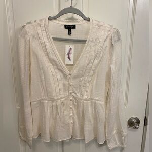 Jessica Simpson Women's Miranda Button Up Long Sleeve Blouse NWT Size Medium